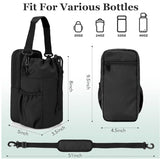 Purple Portable Crossbody Water Bottle Holder with Multiple Pockets - Thermal Cooler Bag