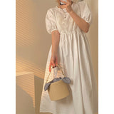 Woven Straw Bucket Bag with Gingham Bow Accent - Mini Top Handle & Crossbody