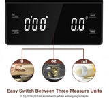 Digital Coffee Scale with Timer - 0.1g Precision, USB Rechargeable, Pour Over & Espresso