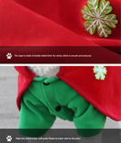 Christmas Dog Costume - Festive Hooded Cape & Green Jumpsuit Outfit (Size : L)