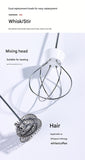 Black USB Rechargeable Milk Frother - 3-Speed Handheld Electric Whisk with Stand