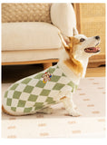Classic Argyle Dog Sweater - Green & White Knit for Corgis & Medium Breeds (Size : XXl)