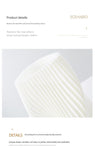 Unique Pleated Design Table Lamp - 3D Printed Washable Shade, Wooden Base, Adjustable LED (Flowers)