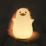 Cute Gull Silicone Night Light - Tap Control, USB Rechargeable, Kids Bedroom (Colorful yellow beak)