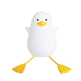 Cute Gull Silicone Night Light - Tap Control, USB Rechargeable, Kids Bedroom (Colorful yellow beak)