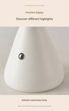 Gray Mushroom LED Table Lamp - Rechargeable, 3-Color Touch Dimmable, USB-C