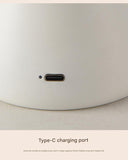 Gray Mushroom LED Table Lamp - Rechargeable, 3-Color Touch Dimmable, USB-C