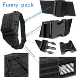Black Rugged Tactical Waist Pack - MOLLE Outdoor Fanny Bag for Hiking Cycling & Travel