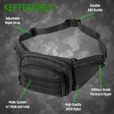 Khaki Rugged Tactical Waist Pack - MOLLE Outdoor Fanny Bag for Hiking Cycling & Travel