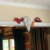 2 Pcs Red And White Whimsical Lazy Chicken Fence Topper - Funny PVC Garden & Home Decor Ornament