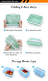 2 Pcs Pink Collapsible Silicone Food Storage Container - Microwave & Freezer Safe Lunch Box