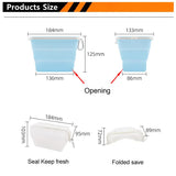 2 Pcs Green Collapsible Silicone Food Storage Container - Microwave & Freezer Safe Lunch Box