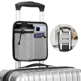 2 Pcs Black Hands-Free Luggage Handle Travel Cup Holder & Organizer Pouch