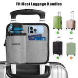 2 Pcs Black Hands-Free Luggage Handle Travel Cup Holder & Organizer Pouch