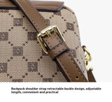Brown and Black Chic Checkered Mini Crossbody Phone Purse - PU Leather Vertical Shoulder Bag with Headphone Port