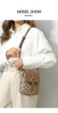Brown and Beige Chic Diamond Mini Crossbody Phone Purse - PU Leather Vertical Shoulder Bag with Headphone Port