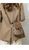 Brown Chic Round Mini Crossbody Phone Purse - PU Leather Vertical Shoulder Bag with Headphone Port