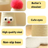 Yellow Adorable Chick Cat Scratching Post - Durable Sisal Rope Scratcher Toy for Cats & Kittens