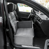 Black Waterproof Front Pet Car Seat Cover - Non-Slip Dog Booster Seat Protector Mat