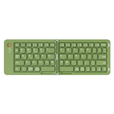 Green Ultra-Slim Foldable Bluetooth Keyboard - Portable Wireless Rechargeable Travel Keyboard for iOS Android Windows Devices