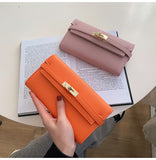 Beige Elegant Women's Turn Lock Long Wallet - Black PU Leather Clutch Purse with Card Slots & Zipper Pocket