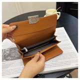 Black Elegant Women's RFID Blocking Long Wallet - PU Leather Clutch Purse with Clasp