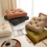 Brown Soft And Thick Seat Cushion - Cotton Linen Blend Chair Pad with Ties - 43x43cm