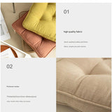 Orange Soft And Thick Seat Cushion - Cotton Linen Blend Chair Pad with Ties - 43x43cm