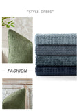 Light Green Plush Chenille Cushion Covers Set of 2 - Soft Textured Decorative Throw Pillow Cases for Sofa Couch, 45x45cm