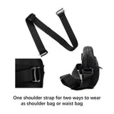 Black Stylish Quilted Belt Bag - Lightweight Nylon Crossbody Fanny Pack
