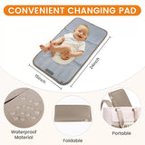 Pink and Grey Stylish Nappy Bag Backpack - Multi-Functional Diaper Bag with Insulated Pockets, Changing Pad & Pacifier Case