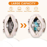 Pink and Grey Stylish Nappy Bag Backpack - Multi-Functional Diaper Bag with Insulated Pockets, Changing Pad & Pacifier Case