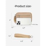 Purple RFID Blocking Nylon Wristlet Clutch Wallet - Compact Waterproof Pouch with Card Slots & ID Window