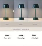 Red Modern Minimalist LED Table Lamp - Rechargeable Touch Control Desk Light