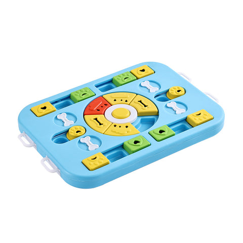 Blue Advanced Interactive Dog Puzzle Toy - Multi-Mechanism Treat Dispensing Slow Feeder for Mental Enrichment
