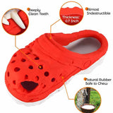 Size L Yellow Tough Slipper Dog Chew Toy - Natural Rubber Treat Dispenser & Teeth Cleaner for Interactive Play & Boredom Relief
