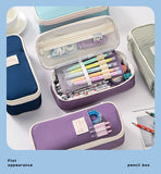 Pink Large Capacity Expandable Pencil Case - Multi-Compartment Student Stationery Pouch (Only with pencil case)