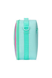 Orange Sparkling Rainbow Heart Insulated Lunch Bag for Kids - Portable School Lunch Box with Shoulder Strap
