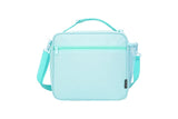 Pink Sparkling Rainbow Heart Insulated Lunch Bag for Kids - Portable School Lunch Box with Shoulder Strap