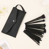 Black Complete 20-Piece Makeup Brush Set with Travel Pouch - Professional Synthetic Face & Eye Brushes Kit