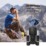 Silver and Black HD Digital Camera Binoculars 8X Zoom - Record Video & Photos with LCD Screen, Starlight Night Vision for Outdoors