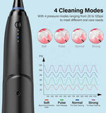 Black Advanced Portable Water Flosser - Rechargeable Oral Irrigator, IPX7 Waterproof, 4 Cleaning Modes for Deep Dental Care