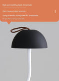 Black Three-dimensional stripes Sleek Minimalist LED Mushroom Table Lamp - Rechargeable 3-Color Touch Control, Bar & Ambient Light