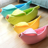 Green Cozy Banana Peel Pet Bed - Plush & Warm Cave House for Cats & Small Dogs (Large)