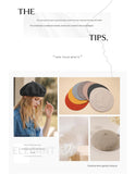 Khaki Elegant Wool Beret - Classic Warm Thick British Style Hat for Autumn & Winter