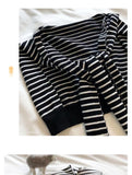 Black Chic Striped Knit Tie-Front Shawl - Lightweight Versatile Layering Capelet for Women