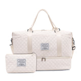 Blue Chic 3-Piece Quilted Travel Bag Set - Duffel, Crossbody Sling & Toiletry Pouch - Large Capacity & Lightweight