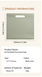Beige Professional A4 PU Leather Document Bag - Waterproof Handheld File Folder Portfolio for Business & Conference