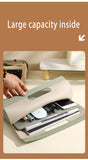 Light Pink Professional A4 PU Leather Document Bag - Waterproof Handheld File Folder Portfolio for Business & Conference