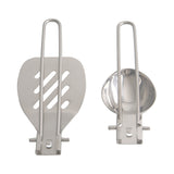 Silver Premium 304 Stainless Steel Folding Camping Utensil Set - Spatula & Deep Spoon Combo for Outdoor Cooking